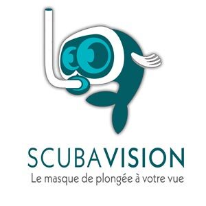 logo scubavision masque de plongée à votre vue