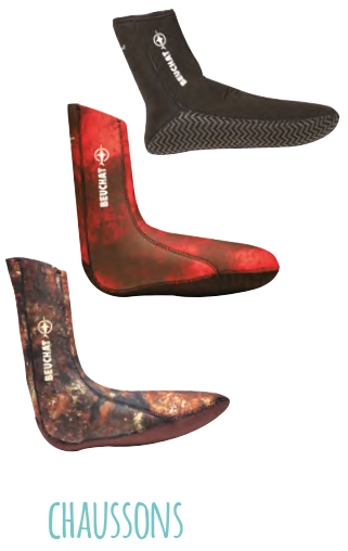 3 Chaussons de plongée sous-marine beuchat