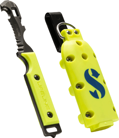 couteau de plongée JAWZ jaune Scubapro
