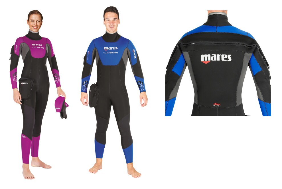combinaison bleu et rose mares Ice skin avec cagoule séparée