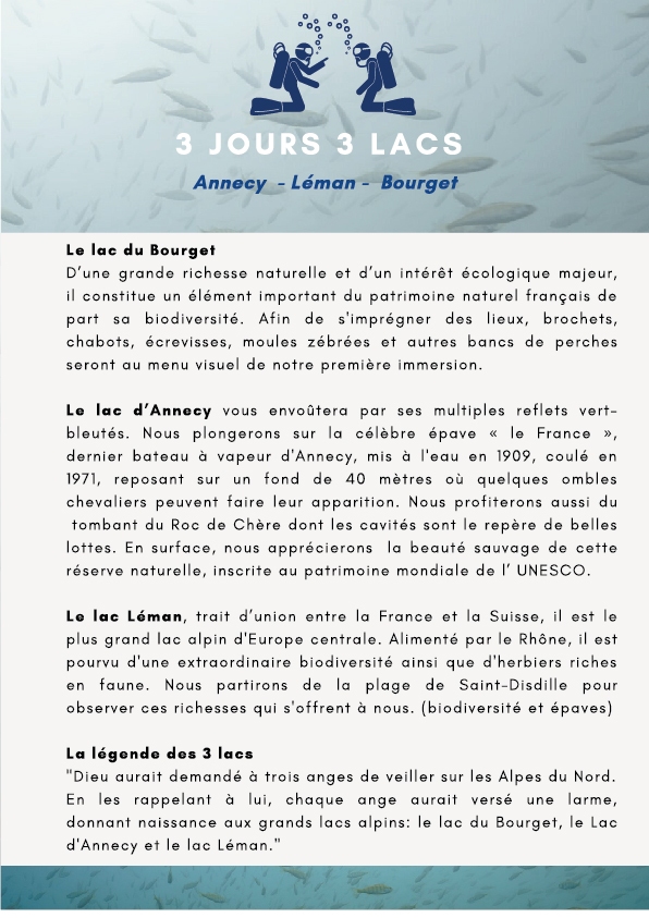 plaquette 3 jours 3 lacs